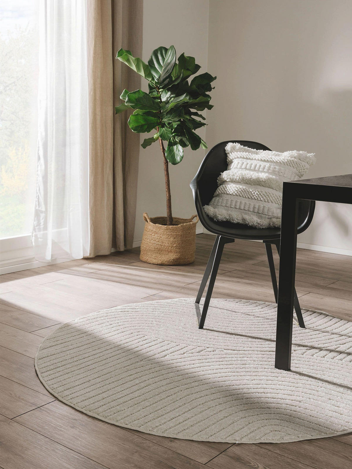 OUTDOORTEPPICH rund Mars Cream ø 160 cm rund - Creme, Textil (160/160cm) - benuta Pop