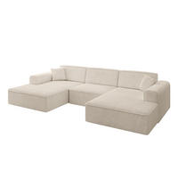 WOHNLANDSCHAFT IREA-U1-v3 - 301x165x77 cm Beige - Beige, Holzwerkstoff/Textil (301/77/165cm) - ALTDECOR