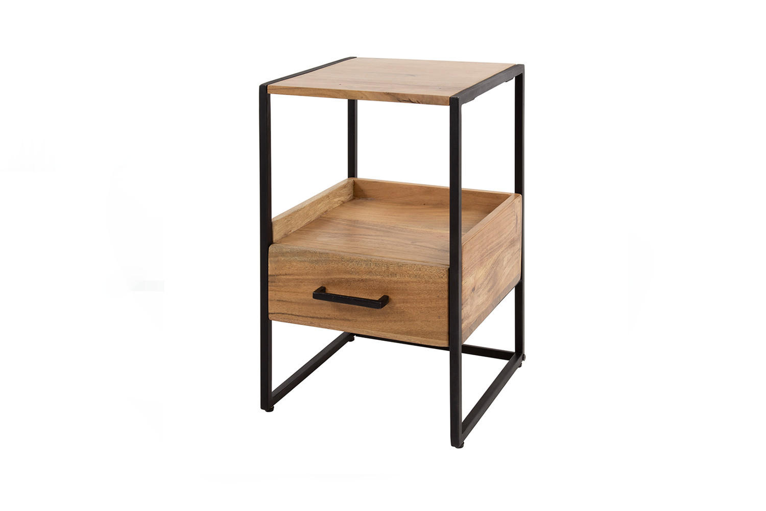 NACHTTISCH SHER Holz Akazie - Braun, Holz (35/55/35cm) - KAWOLA