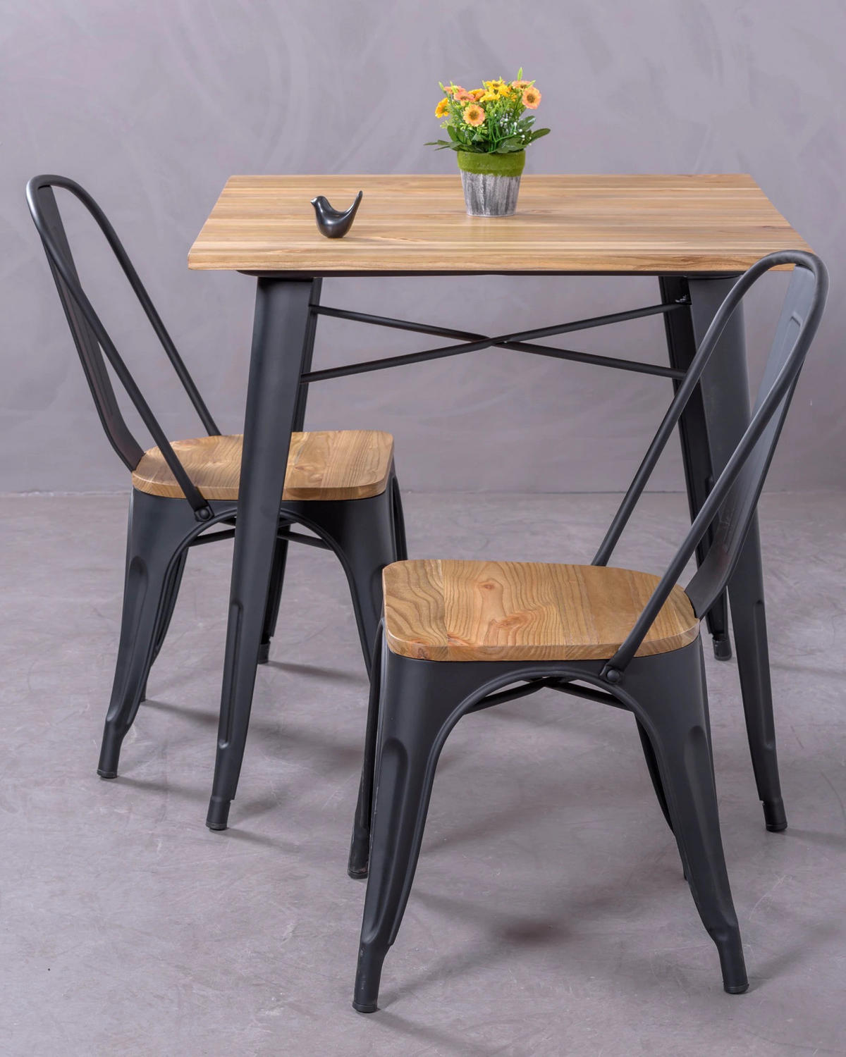 STÜHL-SET 4 Stück Metall Schwarz - Schwarz, Metall (44/83/53cm) - Nest Dream