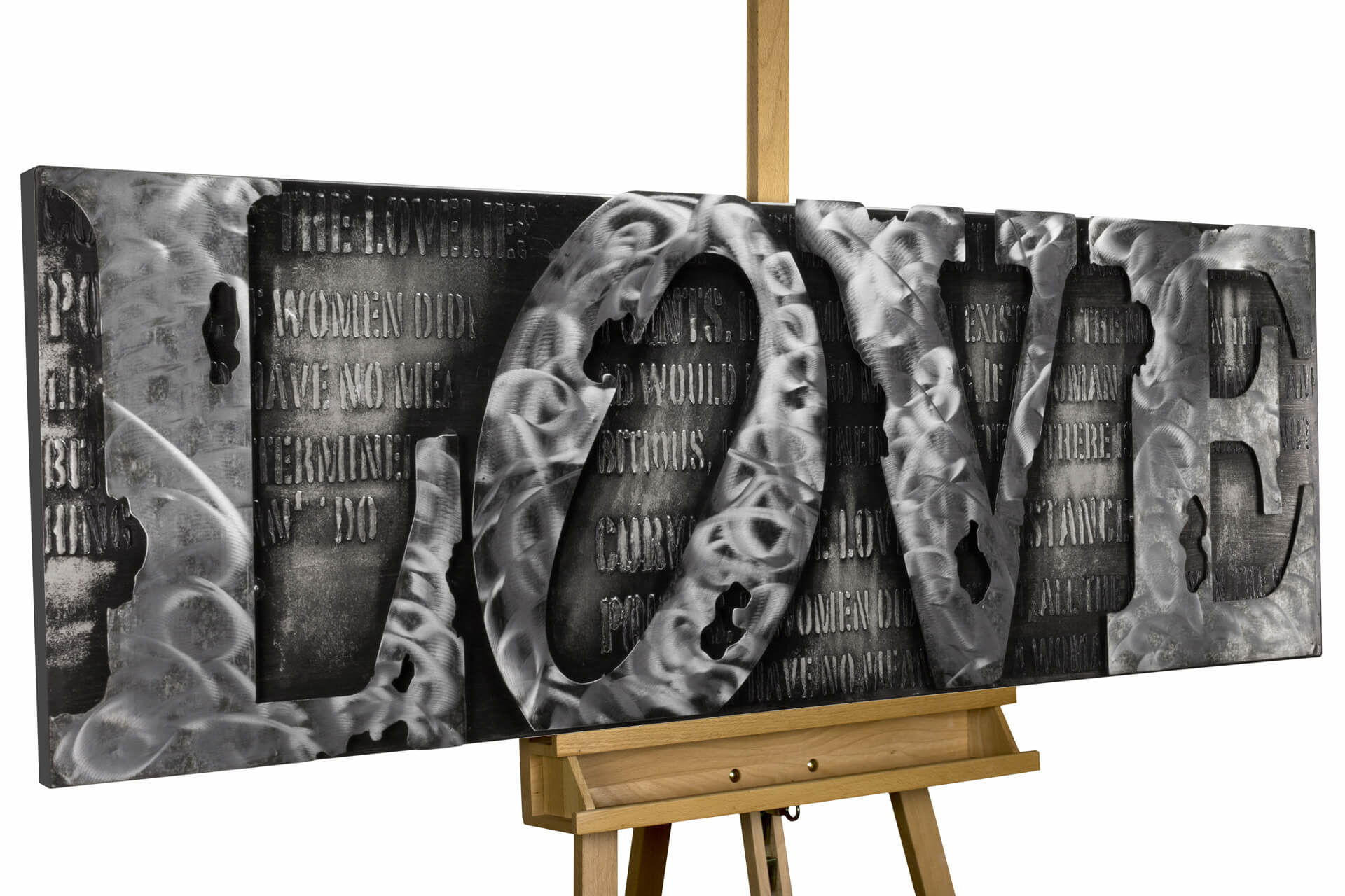 Kunstloft Metallbild Grau 6x44 cm