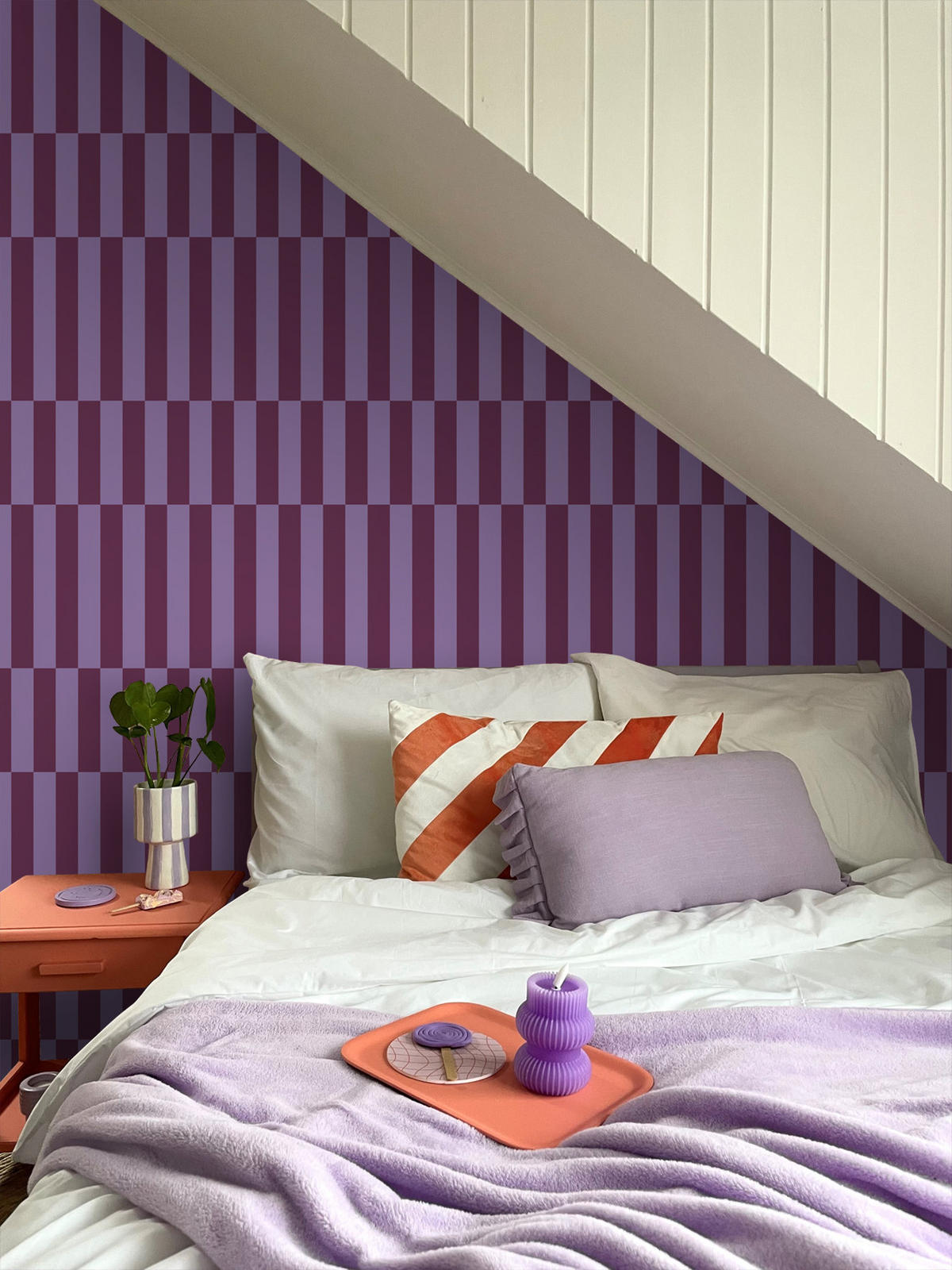 TAPETE Streifen 50 x 900 cm - Lila, Papier (50/900cm) - ESTAhome