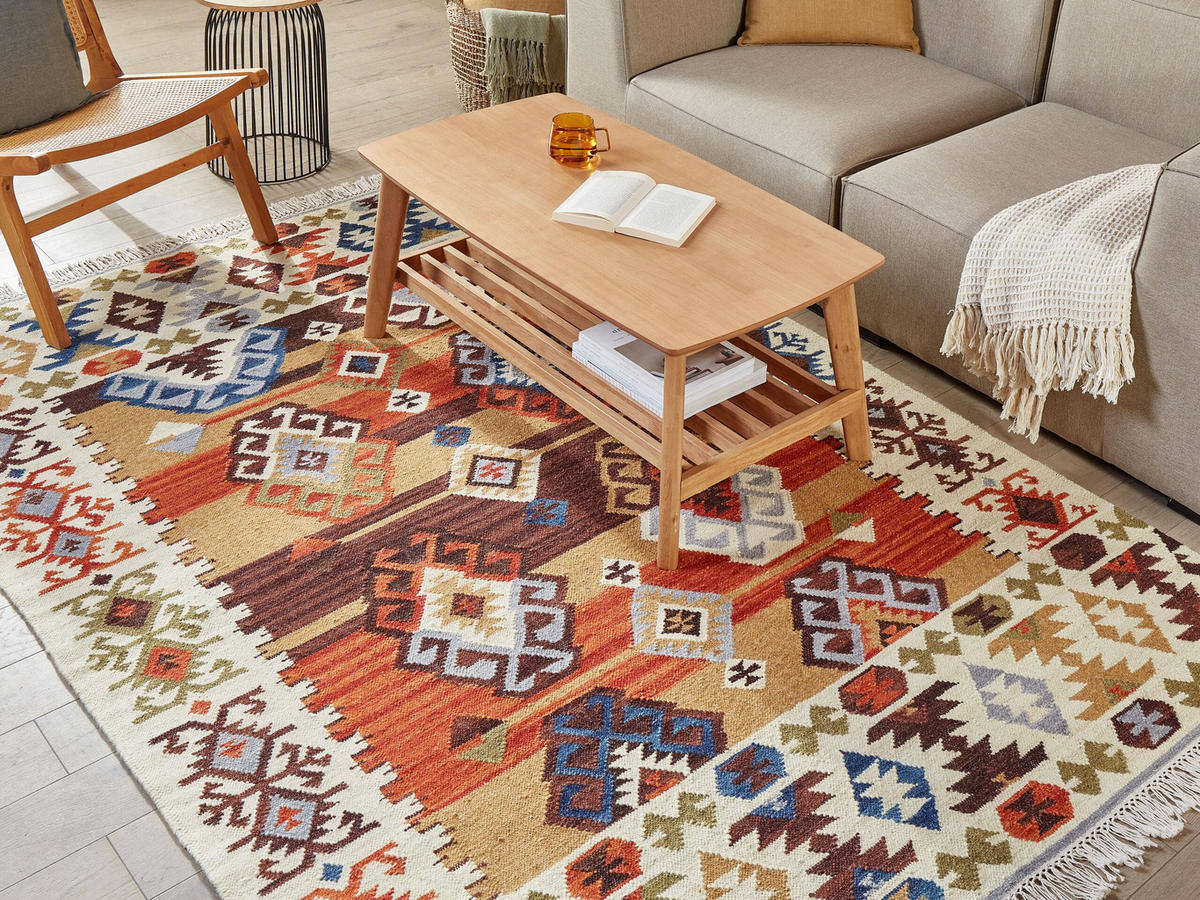 KELIM-TEPPICH Vosketap 230/160 cm - Multicolor, Textil (160/230cm) - Beliani