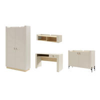 JUGENDZIMMER-SET SOVI D 4-teilig in Macadamia / Eiche Mavelie - Eichefarben/Beige, Holzwerkstoff (360/201/52cm) - Deine Möbel 24