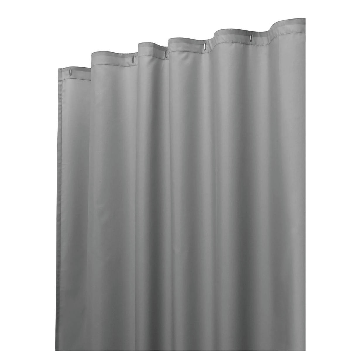 DUSCHVORHANG Grau schlicht schimmelresistent mit Haken - Grau, Kunststoff (180/180cm) - MCBOSON