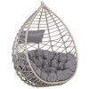 HÄNGESESSEL PE Rattan taupe/grau mit Sitzkissen 97 cm Arsita - Grau, Kunststoff (100/121/97cm) - Beliani