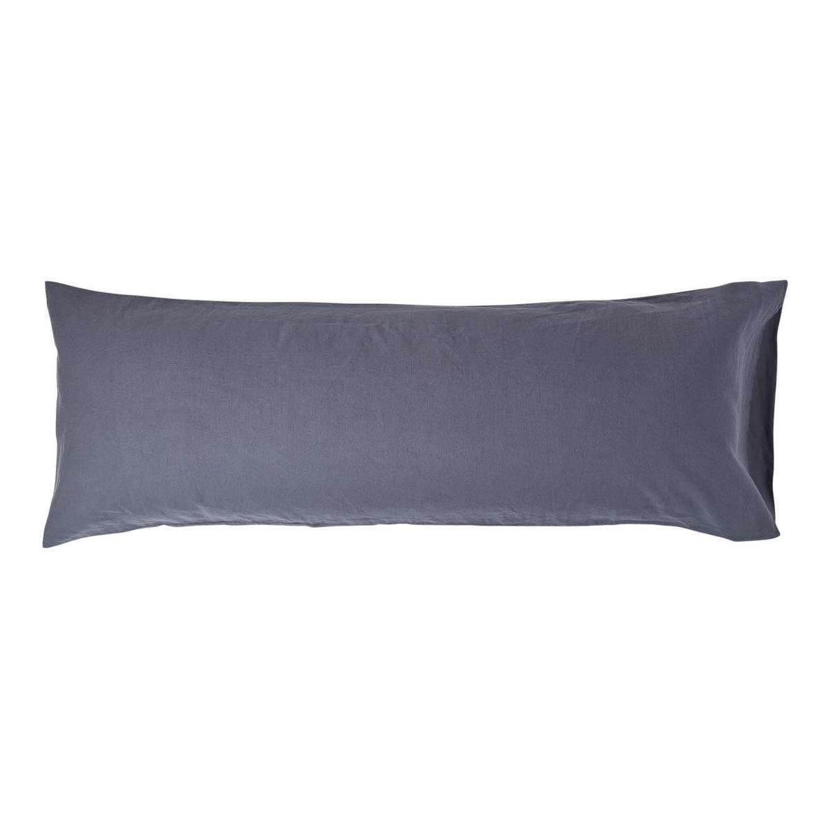 SEITENSCHLÄFERKISSENBEZUG Leinen, 48/136 cm - Dunkelgrau, Textil (50/140cm) - Homescapes