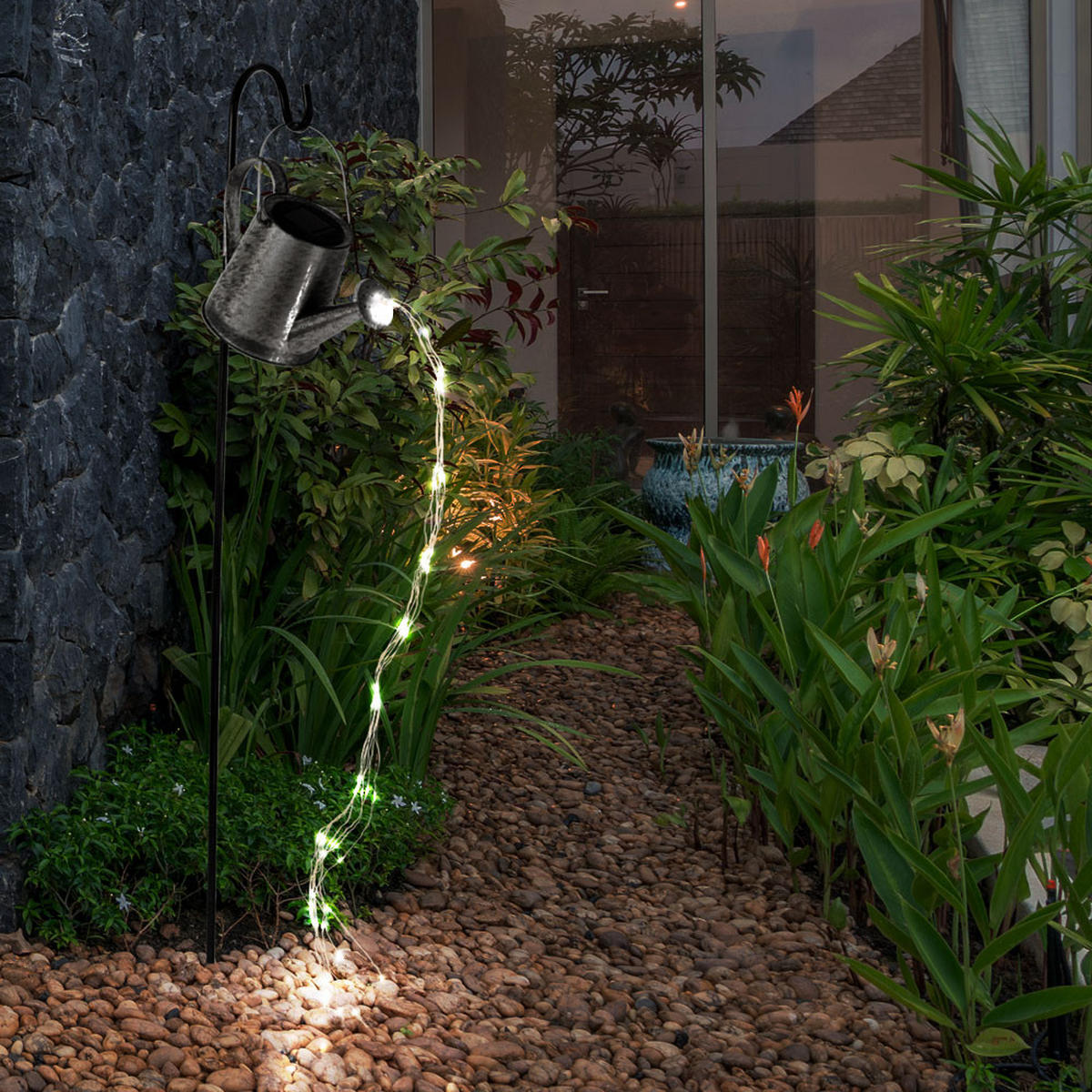 LED AUSSENLEUCHTE Solar Steckleuchte Silber - Silberfarben, Metall (32/32/90cm) - Nowa
