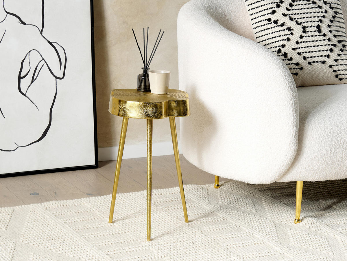 BEISTELLTISCH Aluminium gold Freiform 30 cm Taupo - Goldfarben, Metall (30/30/50cm) - Beliani