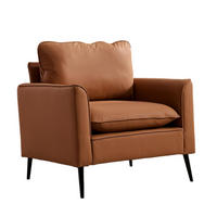 SESSEL DE-34977 nordisch-retro mit Kunstlederbezug Braun - Braun, Holzwerkstoff (68/80/80cm) - ComfortXL