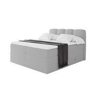 BOXSPRINGBETT mit Matratze H3/H4 - NINA KING - 120x200 cm Hellgrau - Hellgrau, Holzwerkstoff (120/200cm) - ALTDECOR