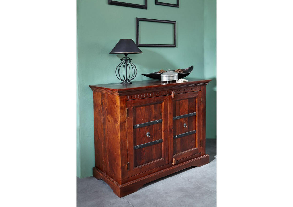 KOMMODE Akazie 107x50x88 nougat lackiert OXFORD #423 - Dunkelbraun, Holz (107/88/50cm) - Massivmoebel24