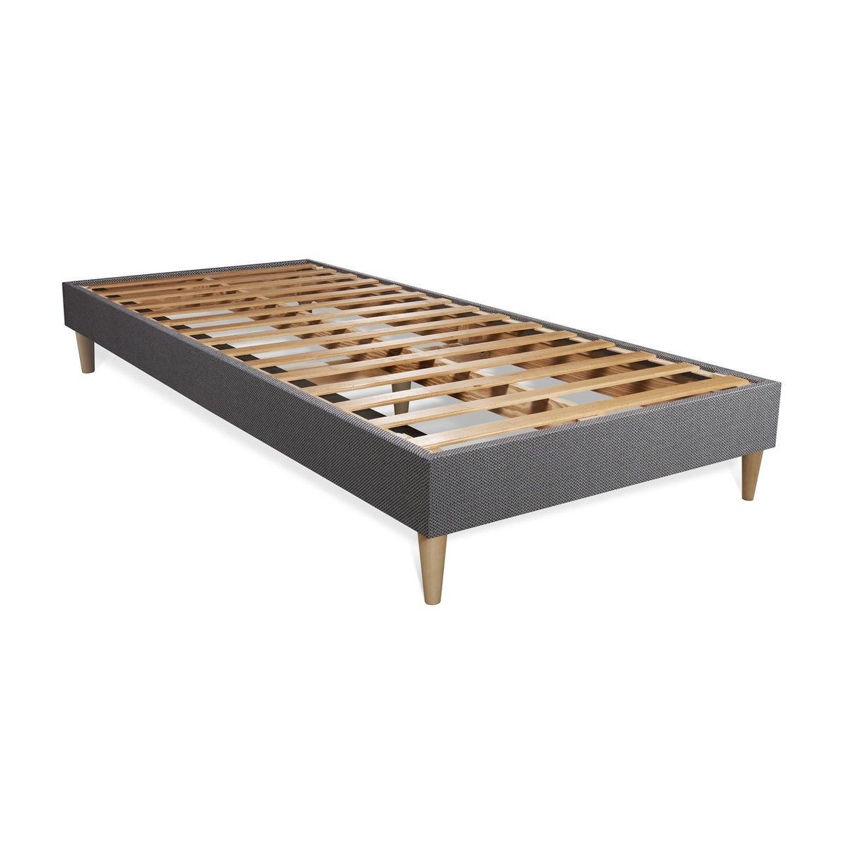 BETT Actimemo touch Memory-Schaum 80 x 200 cm h1 - Kit Bettgestell Grau - Beige/Grau, Karton/Holz (80/200cm) - ACTISOM