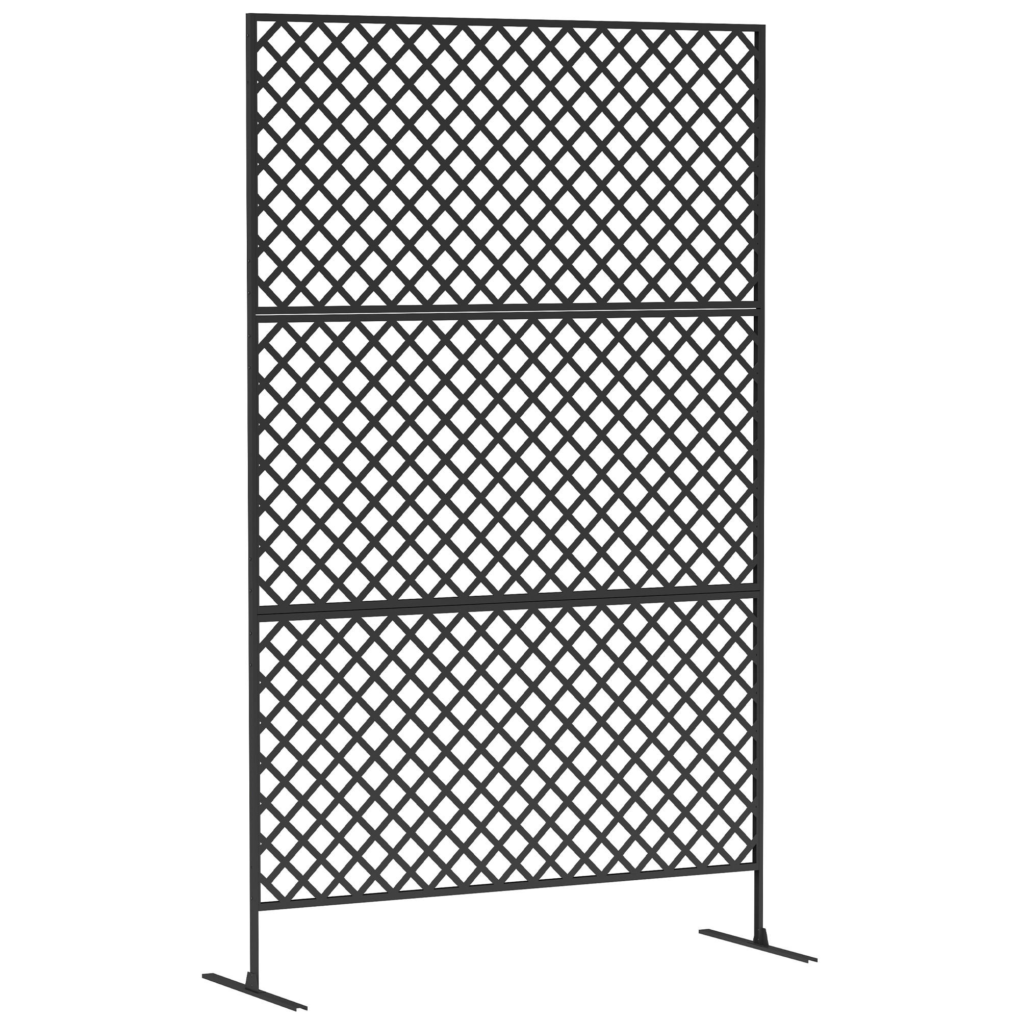 RAUMTEILER 3-teilig 122x 198 cm - Schwarz, Metall (45/198cm) - Outsunny