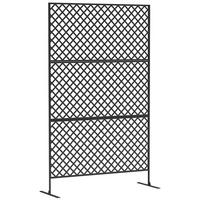 RAUMTEILER 3-teilig 122x 198 cm - Schwarz, Metall (45/198cm) - Outsunny