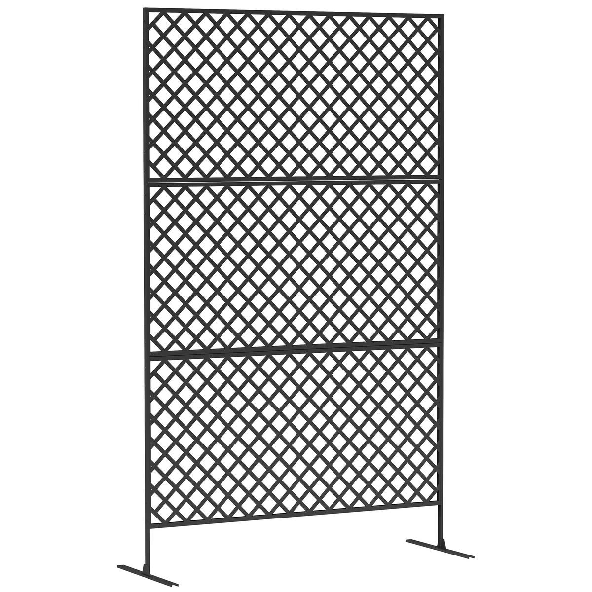 RAUMTEILER 3-teilig 122x 198 cm - Schwarz, Metall (45/198cm) - Outsunny