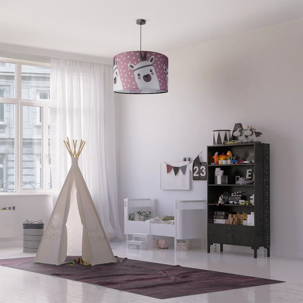 PENDELLEUCHTE Hugo Pd1 Ela 214 - Schwarz, Metall (45.5/45.5/27cm) - Paco Home