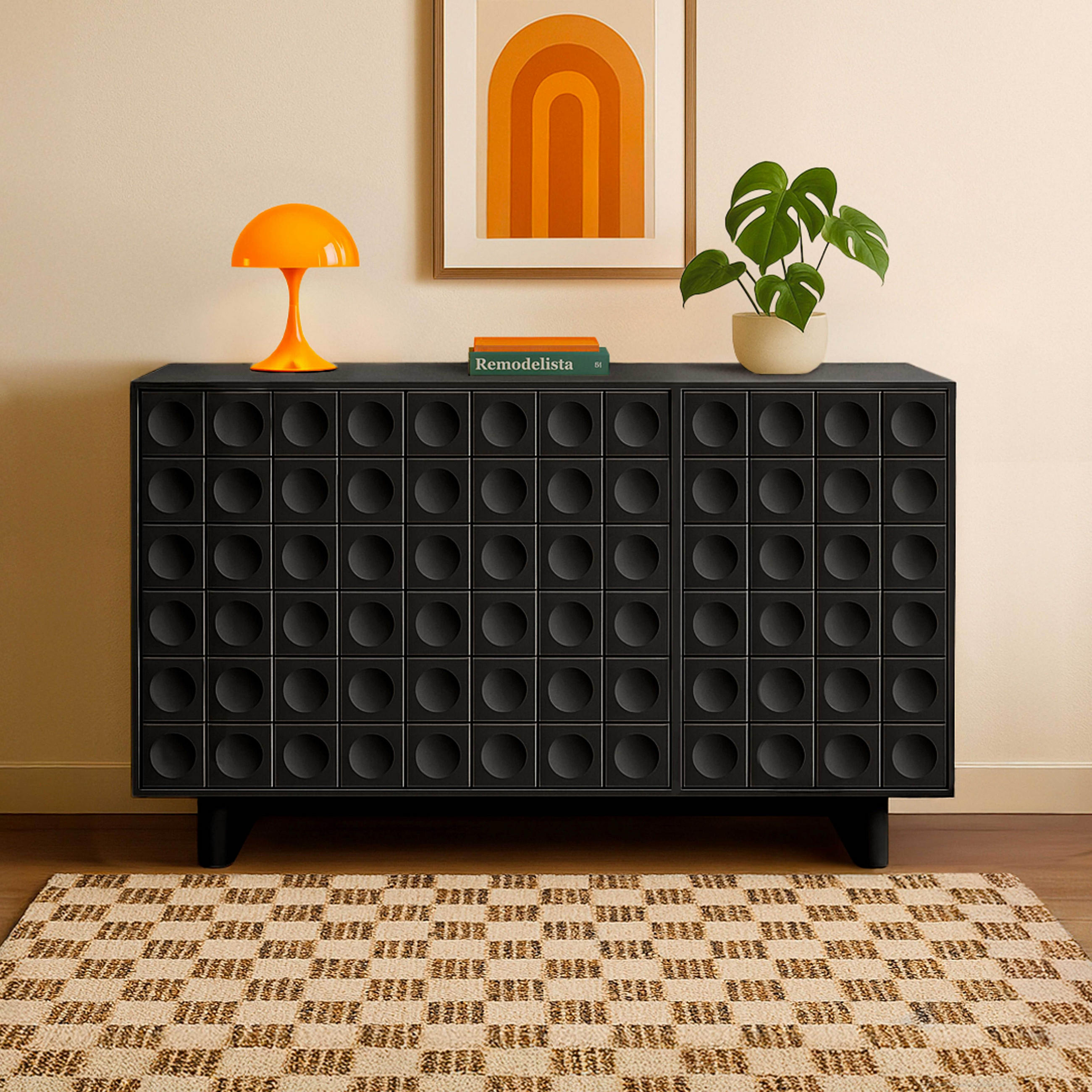 SIDEBOARD, Schwarz - Schwarz, Holz (40/78/124cm) - Oviala