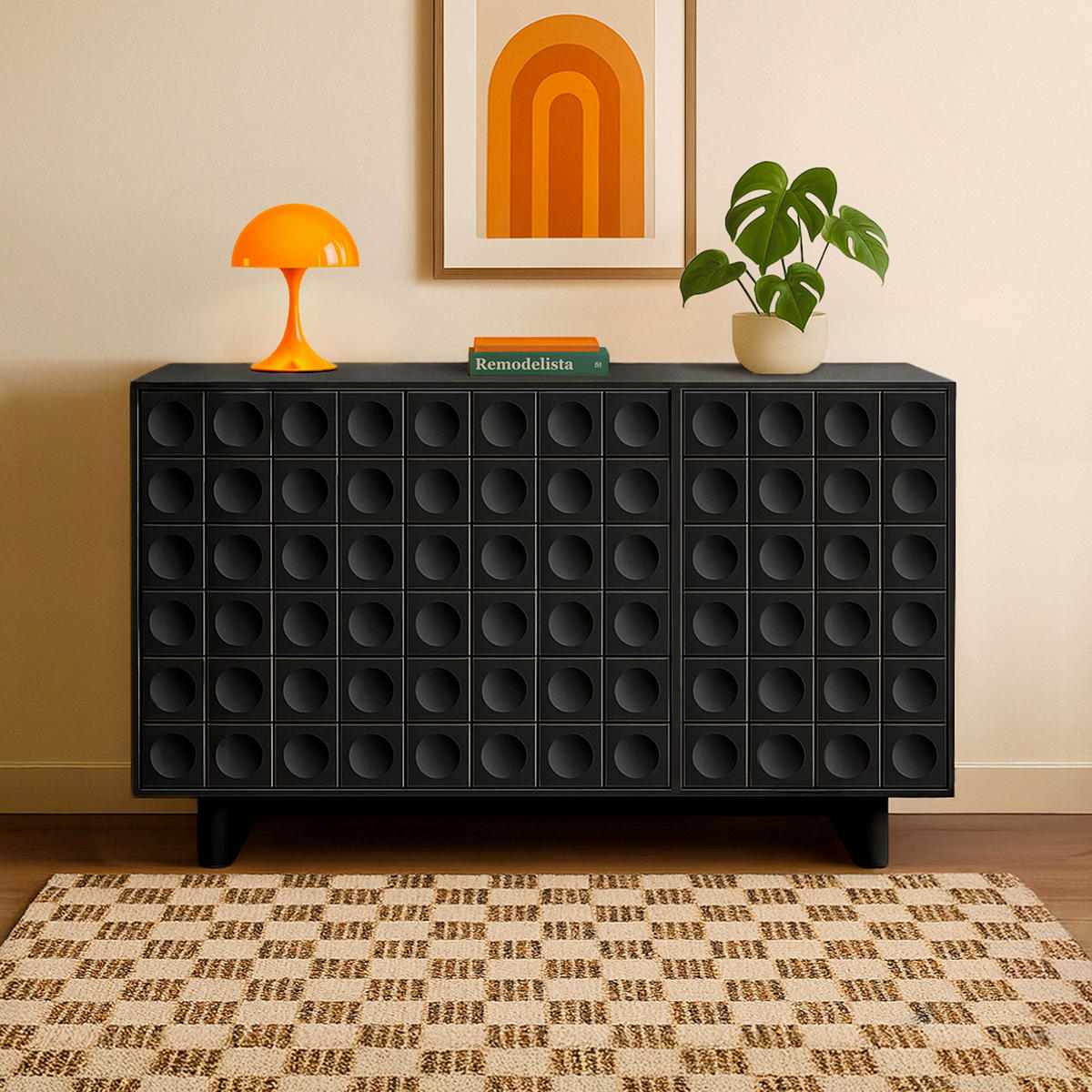 SIDEBOARD, Schwarz - Schwarz, Holz (40/78/124cm) - Oviala