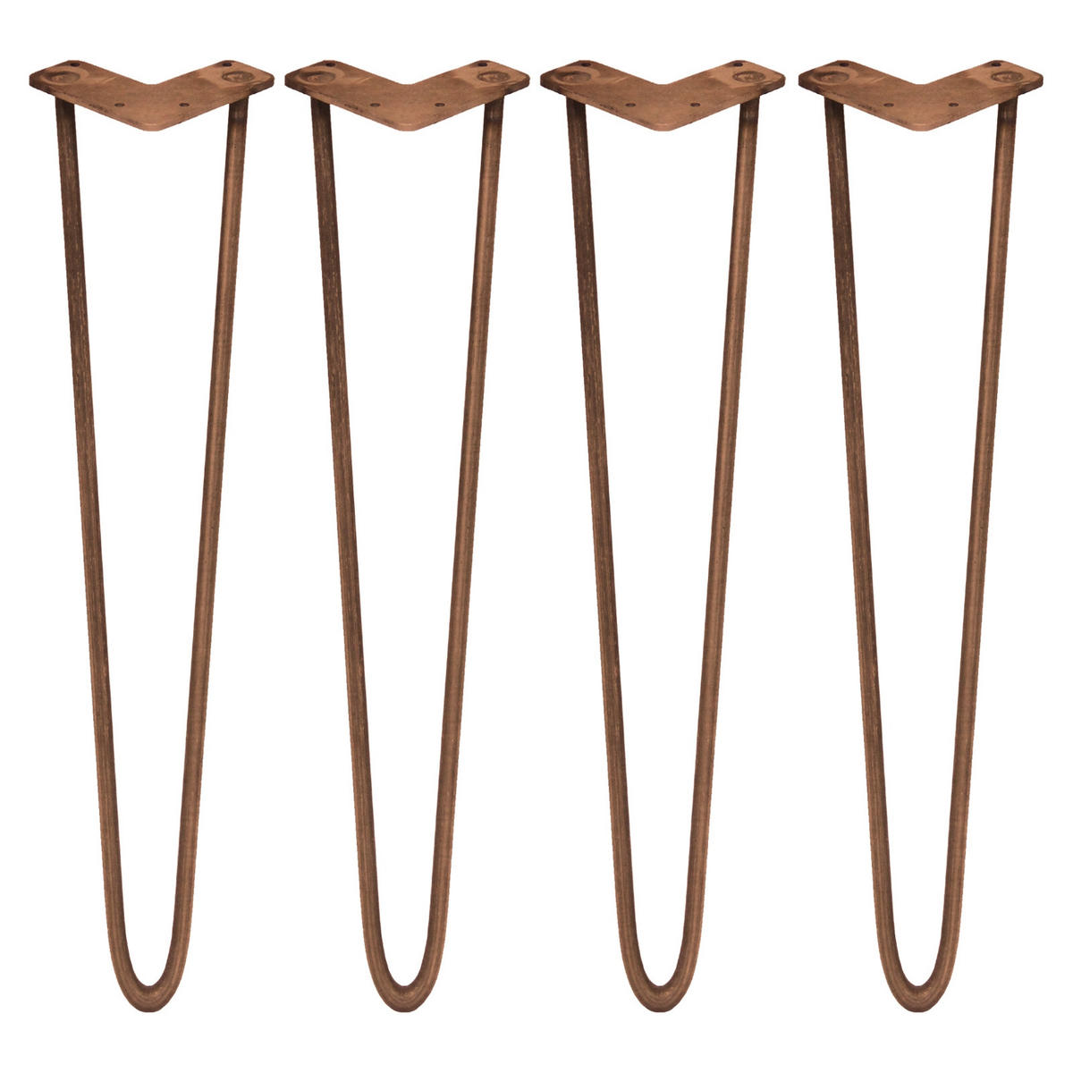 TISCHBEINESET 4 x Hairpin 71cm 2 Streben - Bronzefarben, Metall (1/1/1cm) - Monstershop