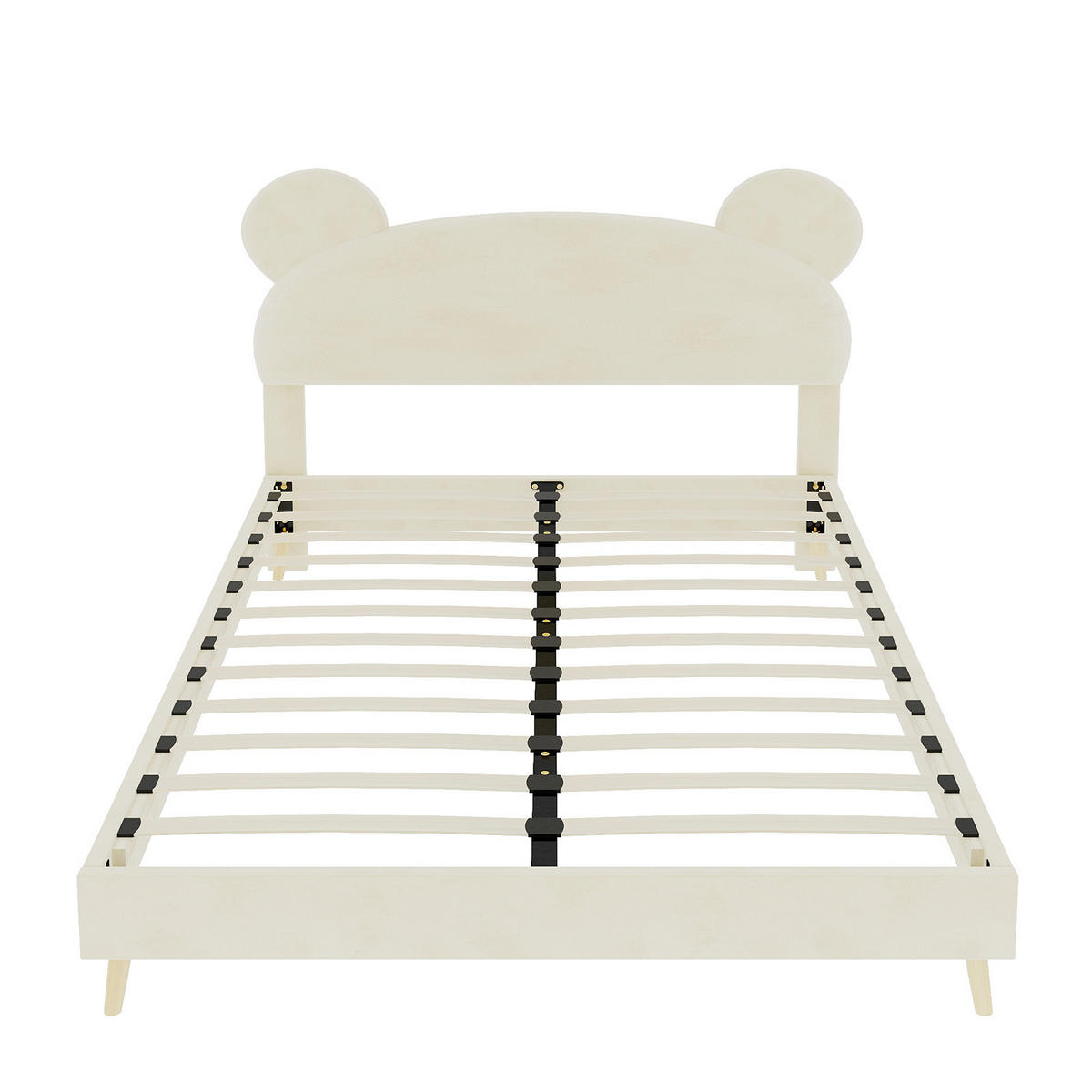 KINDERBETT 140/200 cm DE-32976 mit Matratze Beige - Beige, Metall (140/200cm) - ComfortXL
