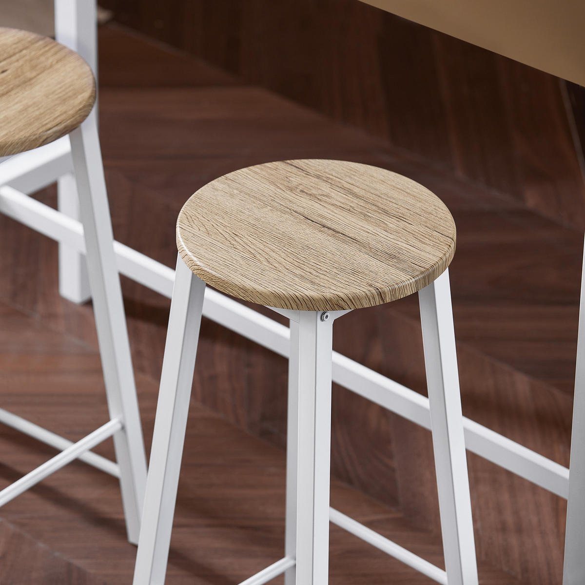 BARTISCH + 4 x BARHOCKER - Weiß, Holzwerkstoff (120/100/40cm) - SoBuy