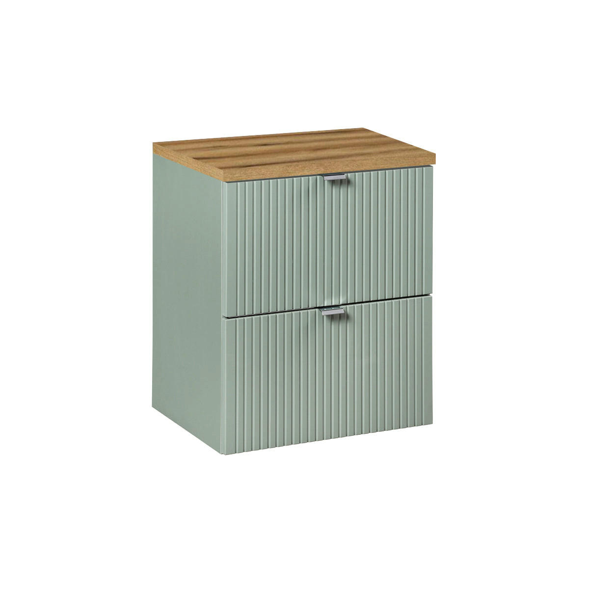 WASCHTISCHUNTERSCHRANK 50.4cm Jade Grün und Holz - Grün, Holzwerkstoff (50.4/59/40cm) - Petits-meubles