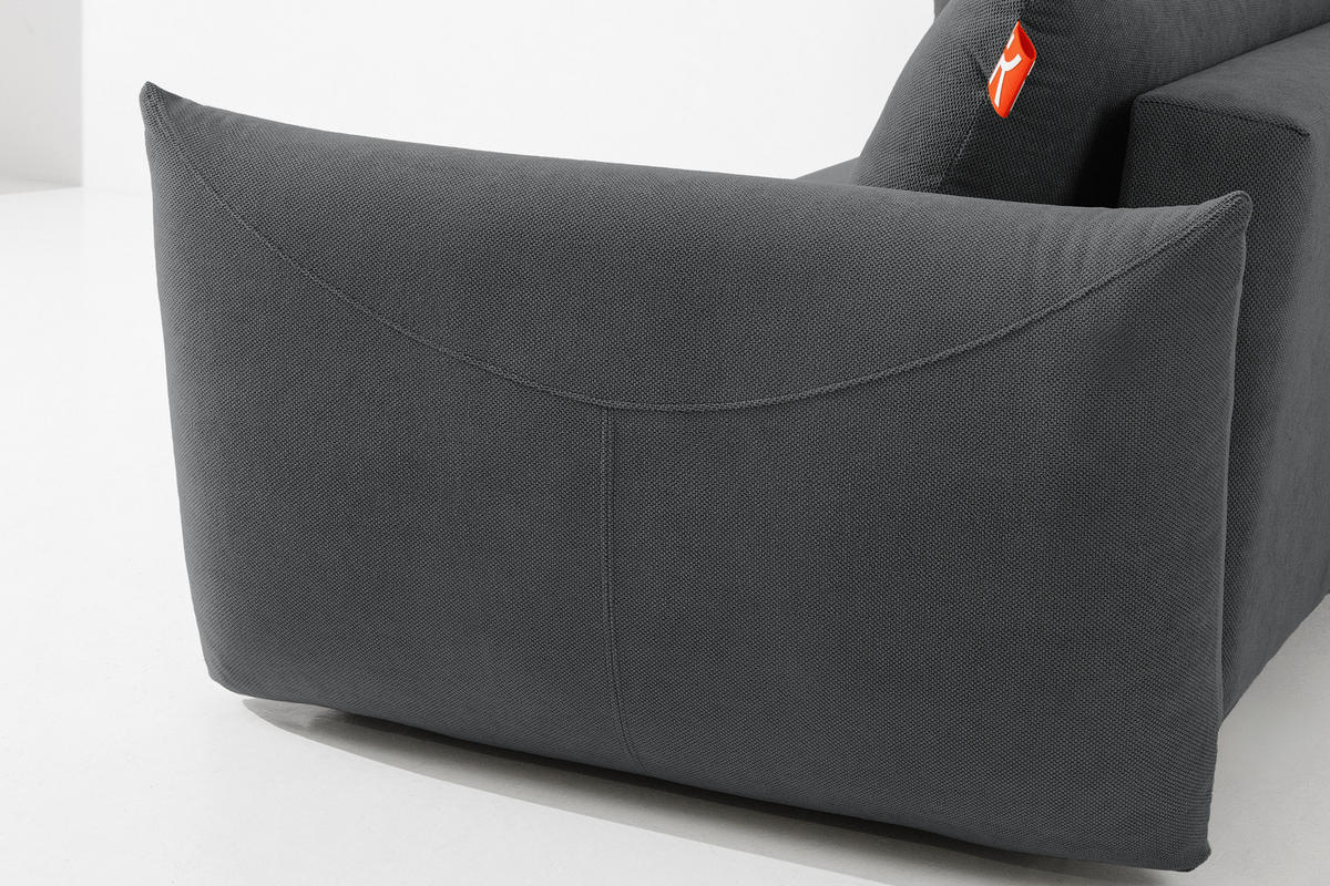 3-SITZER-SOFA LAVIS, Graphit - Dunkelgrau, Holz/Textil (242/87/111cm) - KONSIMO®