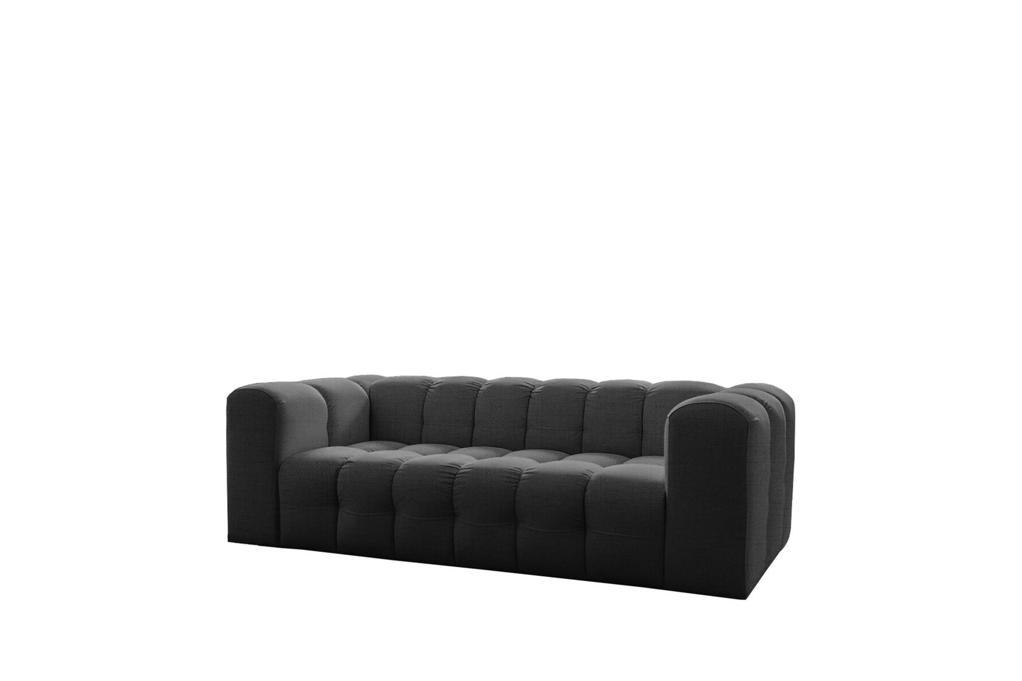 SOFA 3-sitzer Solvie In Moly - Anthrazit, Holzwerkstoff/Textil (230/75/106cm) - Fun Möbel