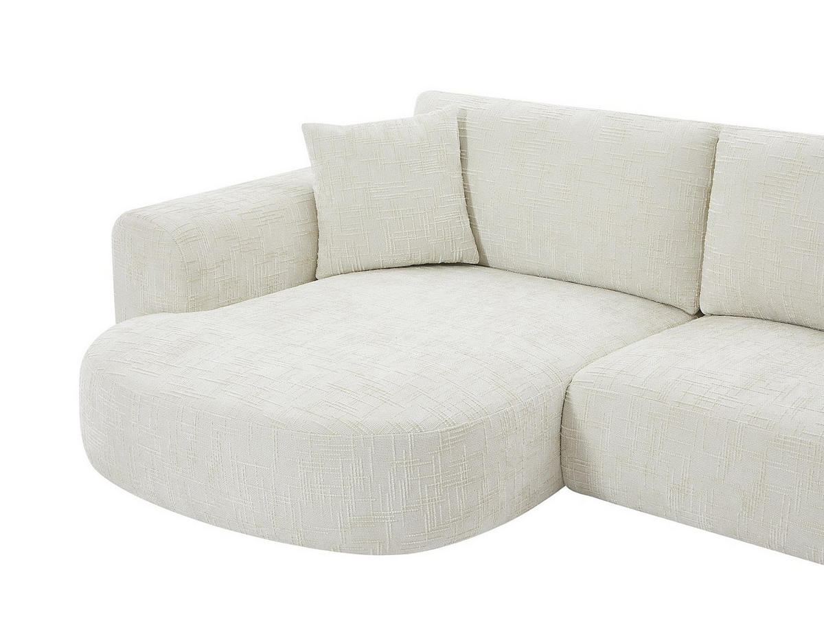 ECKSOFA - Ecke links - Strukturstoff - Beige - RULAMA - Beige, Textil (250/154cm) - Vente-Unique