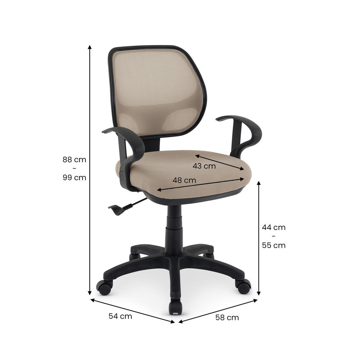 KINDERDREHSTUHL COOL-1 TAUPE - Taupe, Textil (58/97/58cm) - IDIMEX