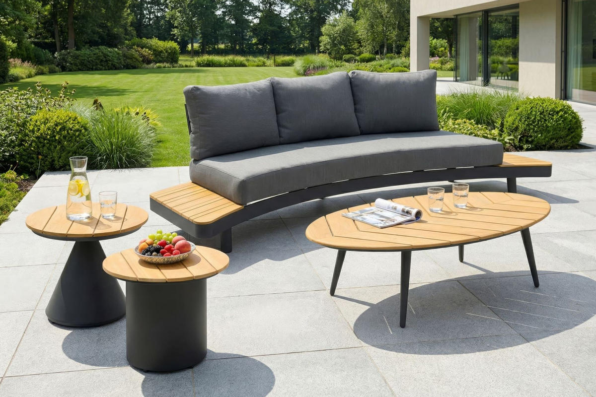 LOUNGETISCH Madison 110x69x35 cm, Anthrazit, Teakholz - Anthrazit, Holz (110/69/35cm) - dasmöbelwerk