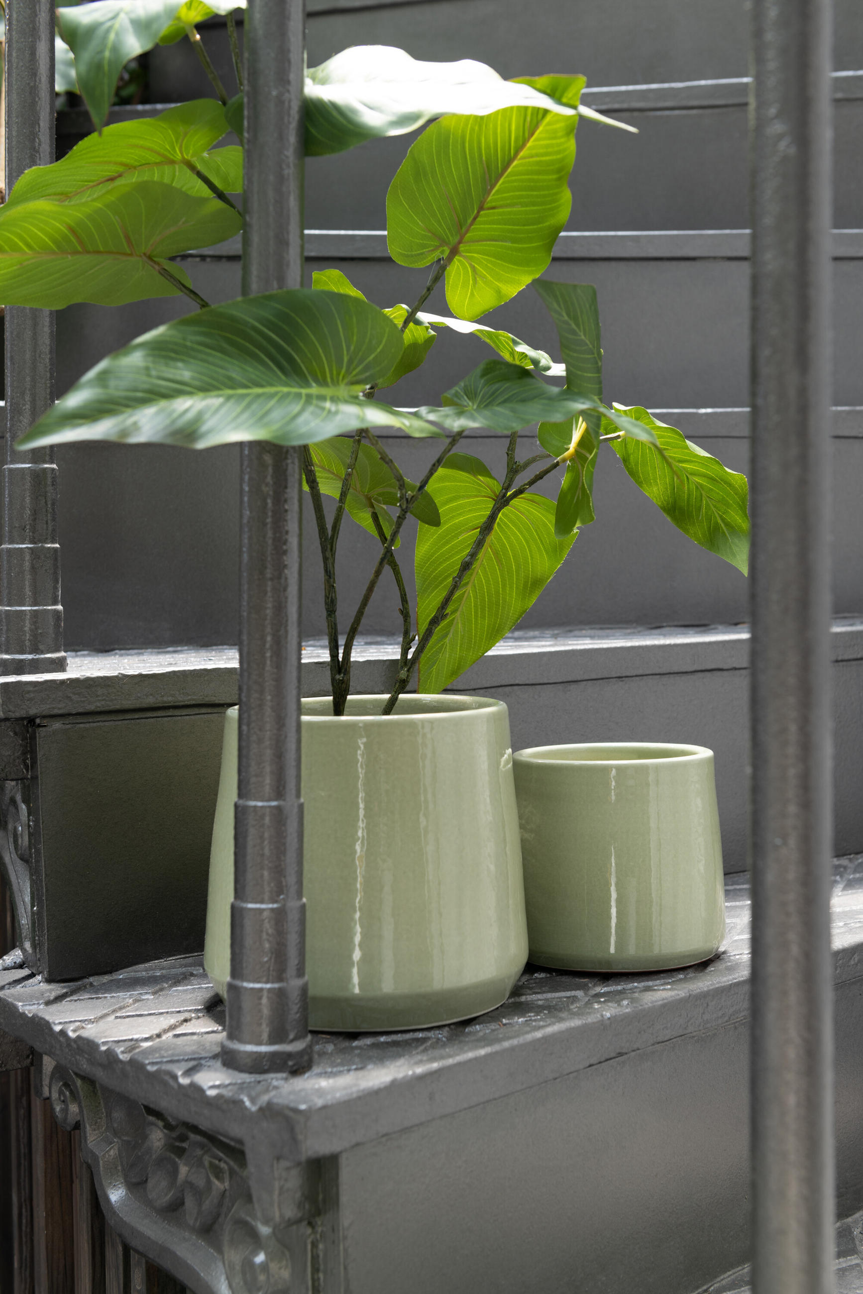 BLUMENTOPF RUND - Töpferei - Grün - S - 2er set - Ø 17 cm - Grün, Keramik (17/17cm) - J-Line