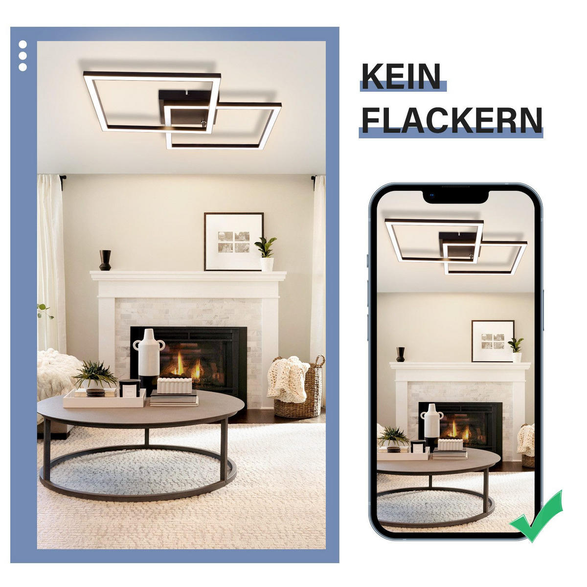 LED-DECKENLEUCHTE Görlitz 46.1/46.1/5.8 cm - Schwarz, Metall (46.1/46.1/5.8cm) - Nettlife