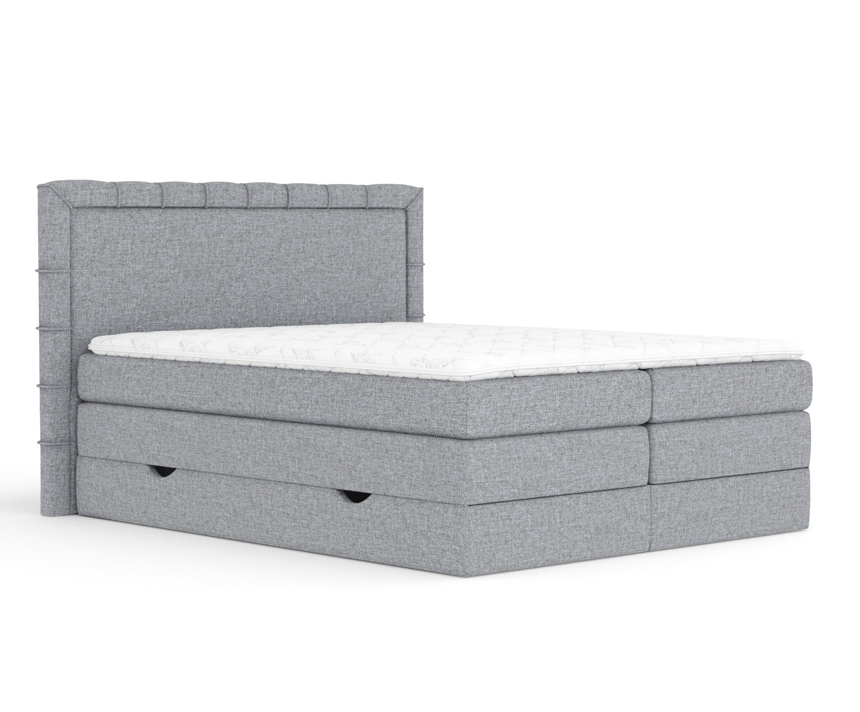 BOXSPRINGBETT Rosabel Grau 160/200 cm mit Matratze und Topper - Schwarz/Grau, Holz/Holzwerkstoff (160/200cm) - Maison de Reve