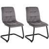 SCHWINGSTUHL 2er Set Samt dunkelgrau - Dunkelgrau/Schwarz, Textil/Metall (47/87/58cm) - CLP