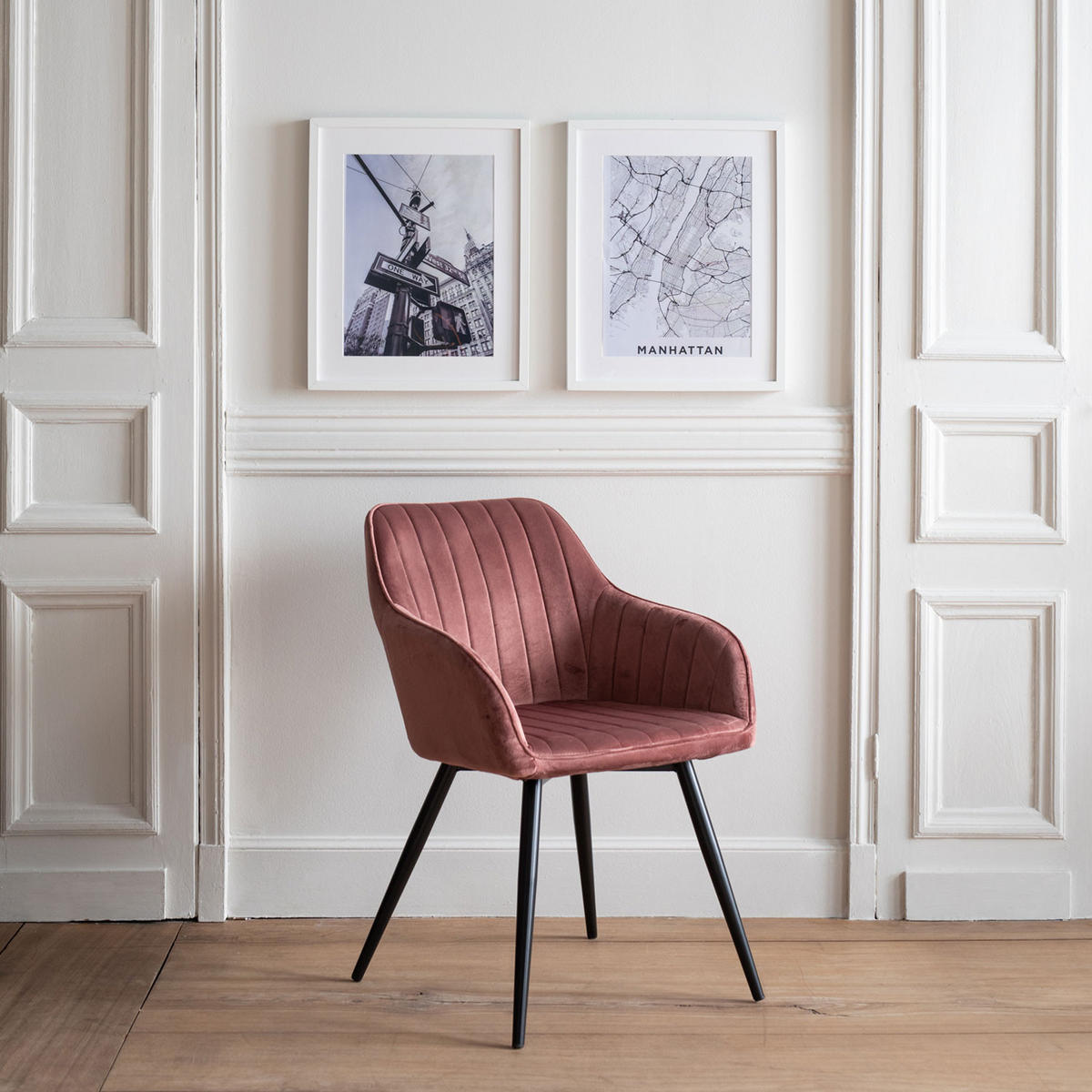 STUHL Bertille Rosa - Rosa, Textil (58/83.5/64cm) - Happy Garden