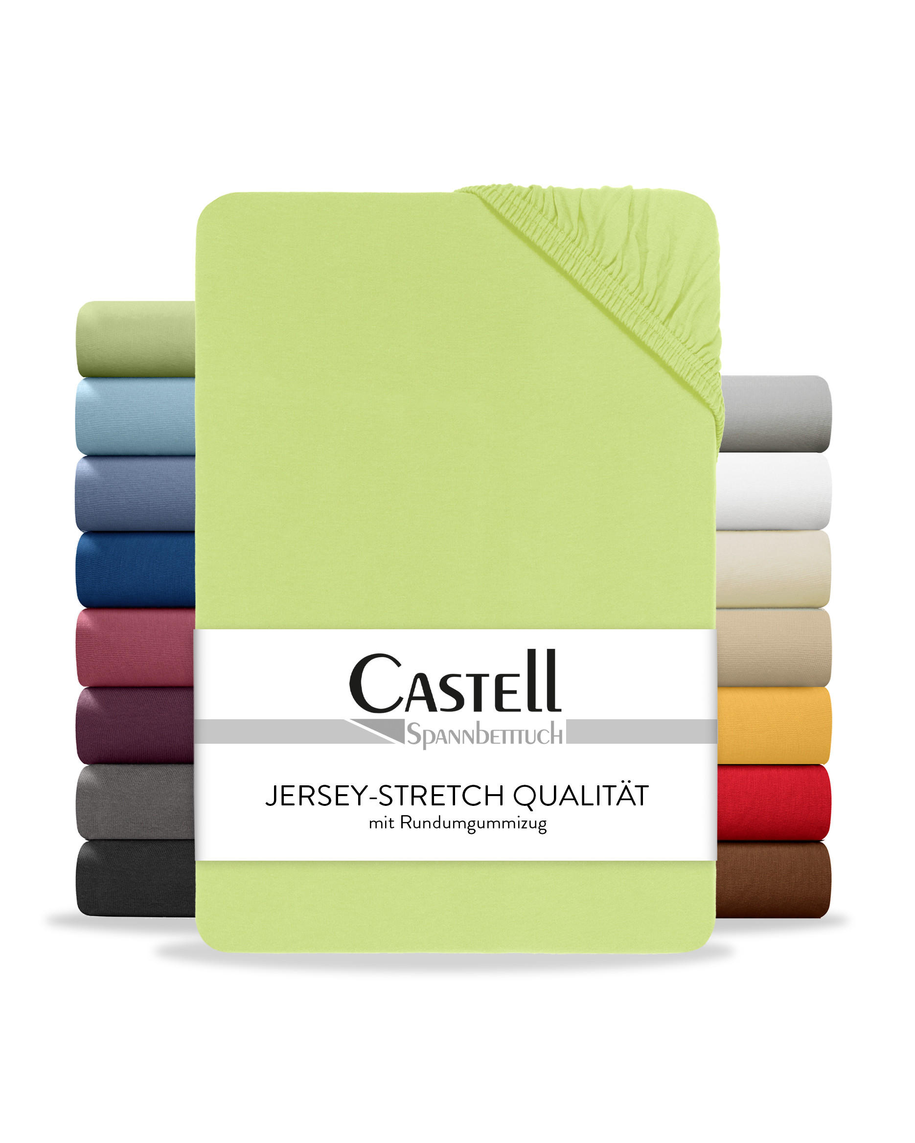 SPANNBETTTUCH Basic Jersey pistaziengrün, 120x200 cm - Hellgrün, Textil (120/200cm) - Castell