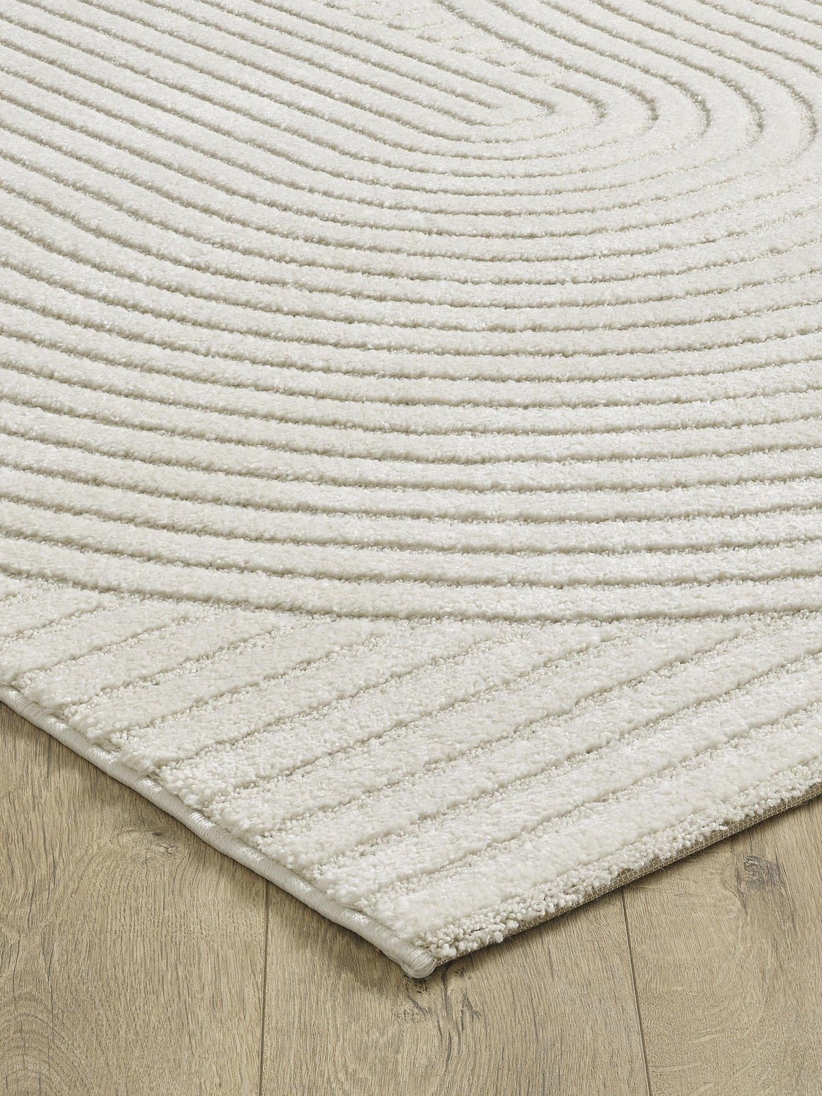 KURZFLORTEPPICH Geometrisch CETINA Polypropylen Creme 300 x 400 cm - Beige, Textil (300/400cm) - KADIMA DESIGN