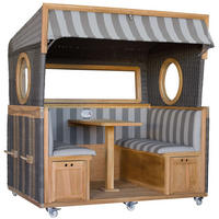 STRANDKORB 6-Sitzer Gosch Lounge Teak - Braun/Grau, Holz/Metall (158/207/200cm) - Mr. Deko