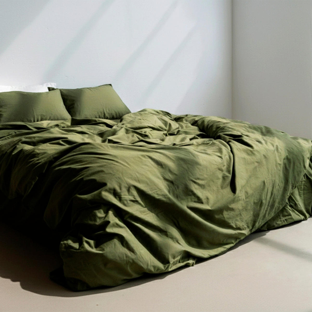 BETTBEZUG Basic Olivgrün 135/140x200 cm (Standardgrösse) - Olivgrün, Textil (140/200cm) - Happy Friday