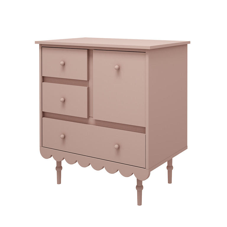 DĚTSKÁ KOMODA Babushka Rose - růžová, kompozitní dřevo (84/91/50cm) - Petits-meubles