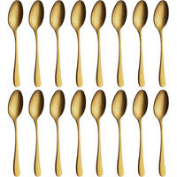 KAFFEELÖFFEL 16-teiliges Set Gold matt 13,7 cm - Goldfarben, Metall