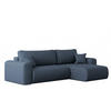 ECKSOFA Mit Schlaffunktion Und Bettkasten L-förmiges Sofa Capri Stoff Verita Rechts Marineblau - Dunkelblau, Holz (272/145cm) - Kaiser Möbel