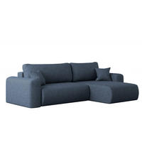 ECKSOFA Mit Schlaffunktion Und Bettkasten L-förmiges Sofa Capri Stoff Verita Rechts Marineblau - Dunkelblau, Holz (272/145cm) - Kaiser Möbel