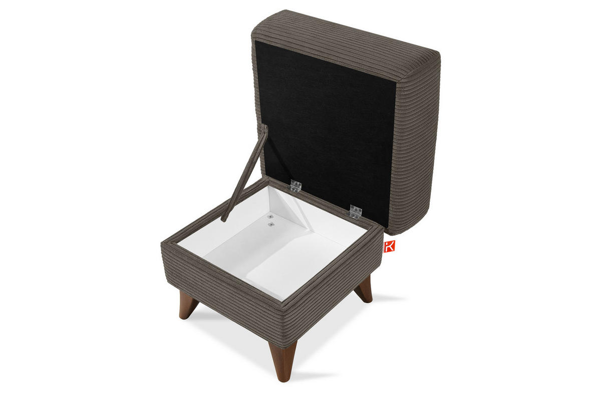 FUẞSTÜTZE GUSTAVO II, Graubeige - Greige/Beige, Holz/Holzwerkstoff (53/49/53cm) - KONSIMO®