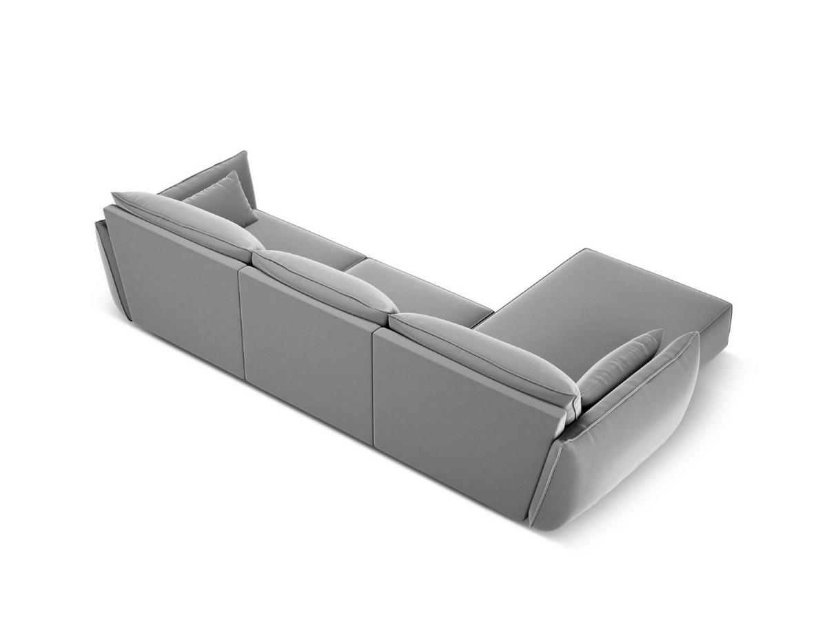 ECKSOFA links Kaelle aus Samt grau 4 Sitzplätze - Grau, Textil (171/308cm) - Micadoni