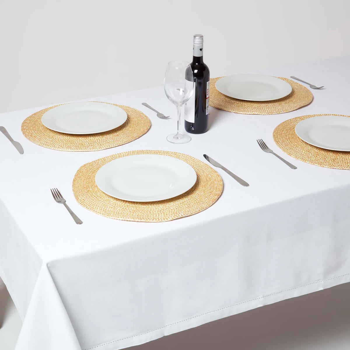 TISCHSET gold im 4er-Set, Platzsets rund geflochten, 40 cm - Goldfarben, Textil (40/40cm) - Homescapes