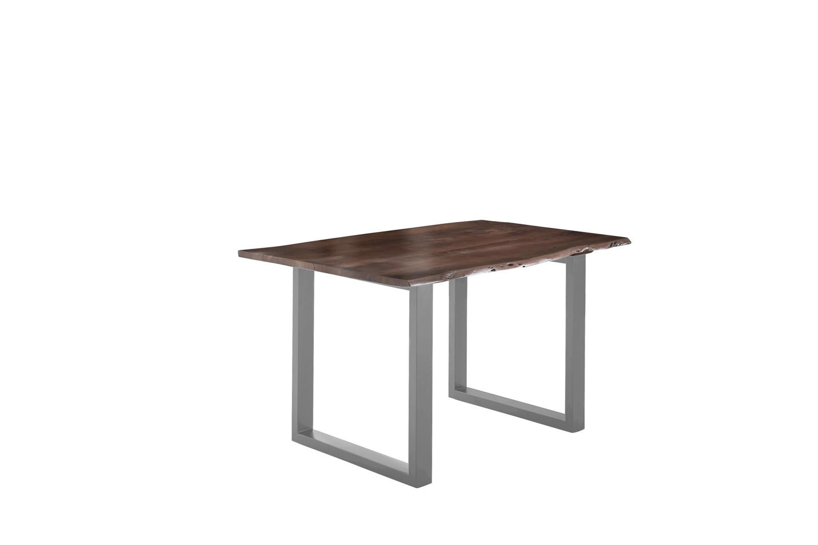 ESSTISCH LUBIN - Silberfarben/Braun, Holz/Metall (85/160/77cm) - SAM
