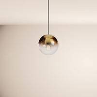 GALERIELEUCHTE Orb 5m Abhängung Gold Verlauf/Schwarz Ø 20cm - Goldfarben, Glas (20/20/20cm) - s.luce